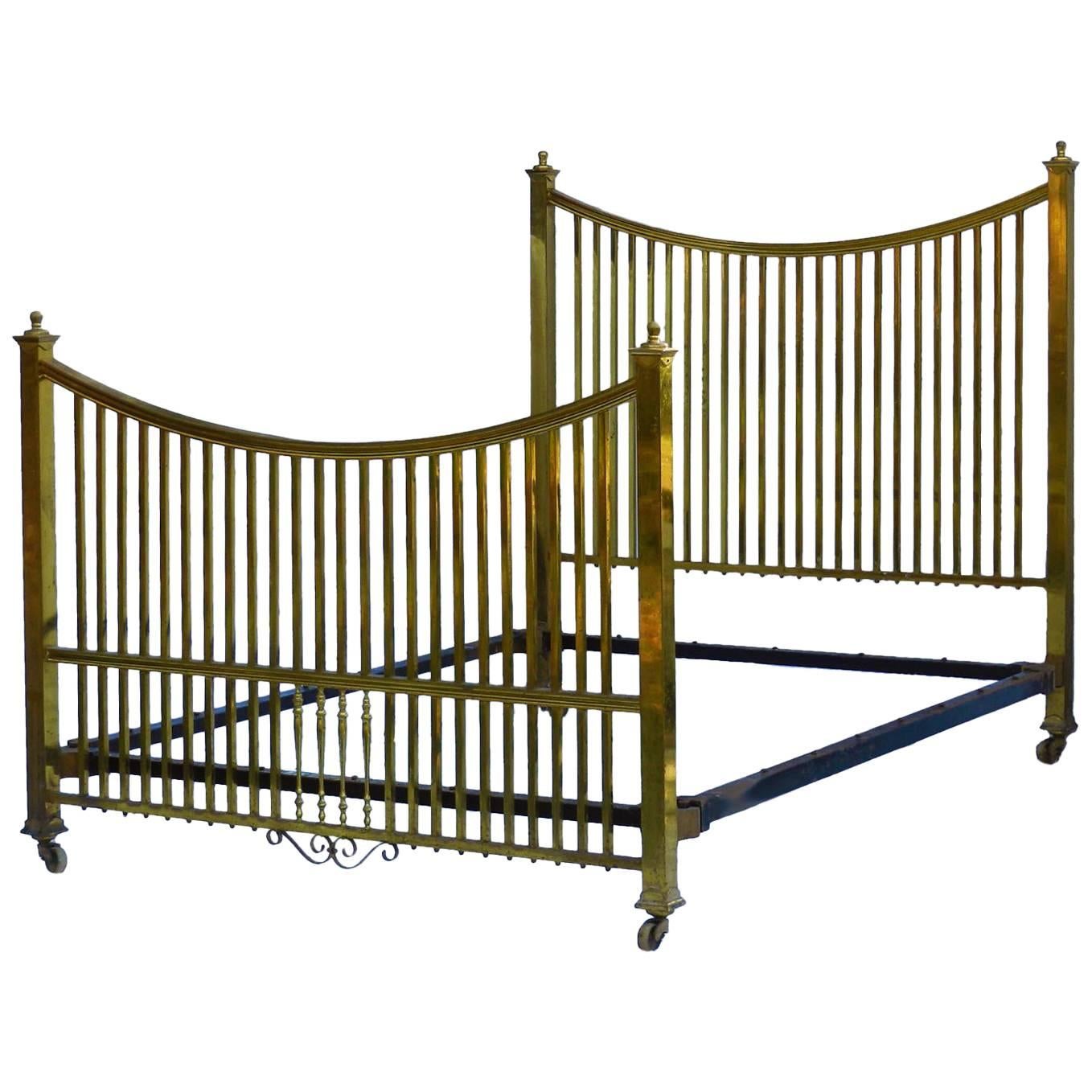 Antique Brass Bed Maple & Co US Queen UK King size, English, circa 1900