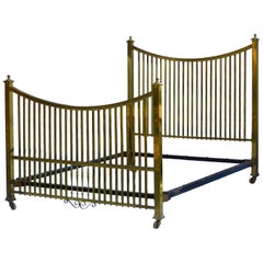 Letto antico in ottone Maple & Co. US Queen UK King size, inglese, circa 1900