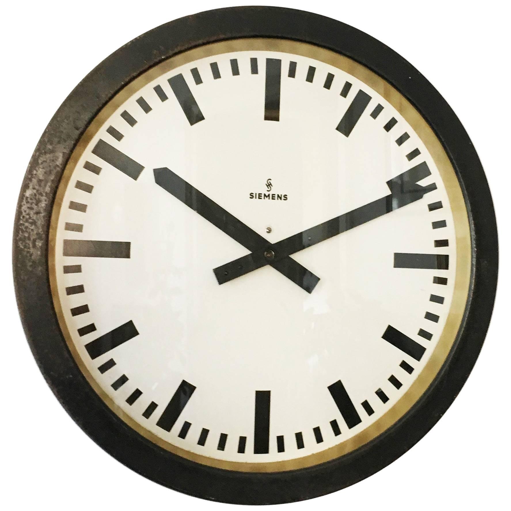 Large Siemens Factory Industrial or Station Wall Clock For Sale