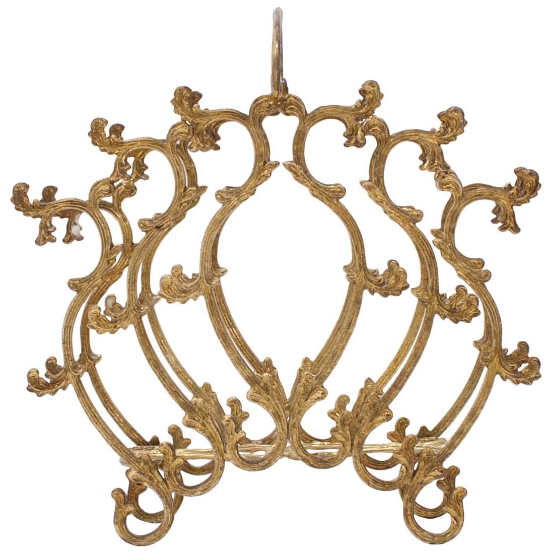 Gilded Copper Rococo Magazine Rack