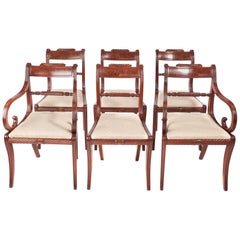 Fine Set of Six Antique Regency Mahogany Dining Chairs