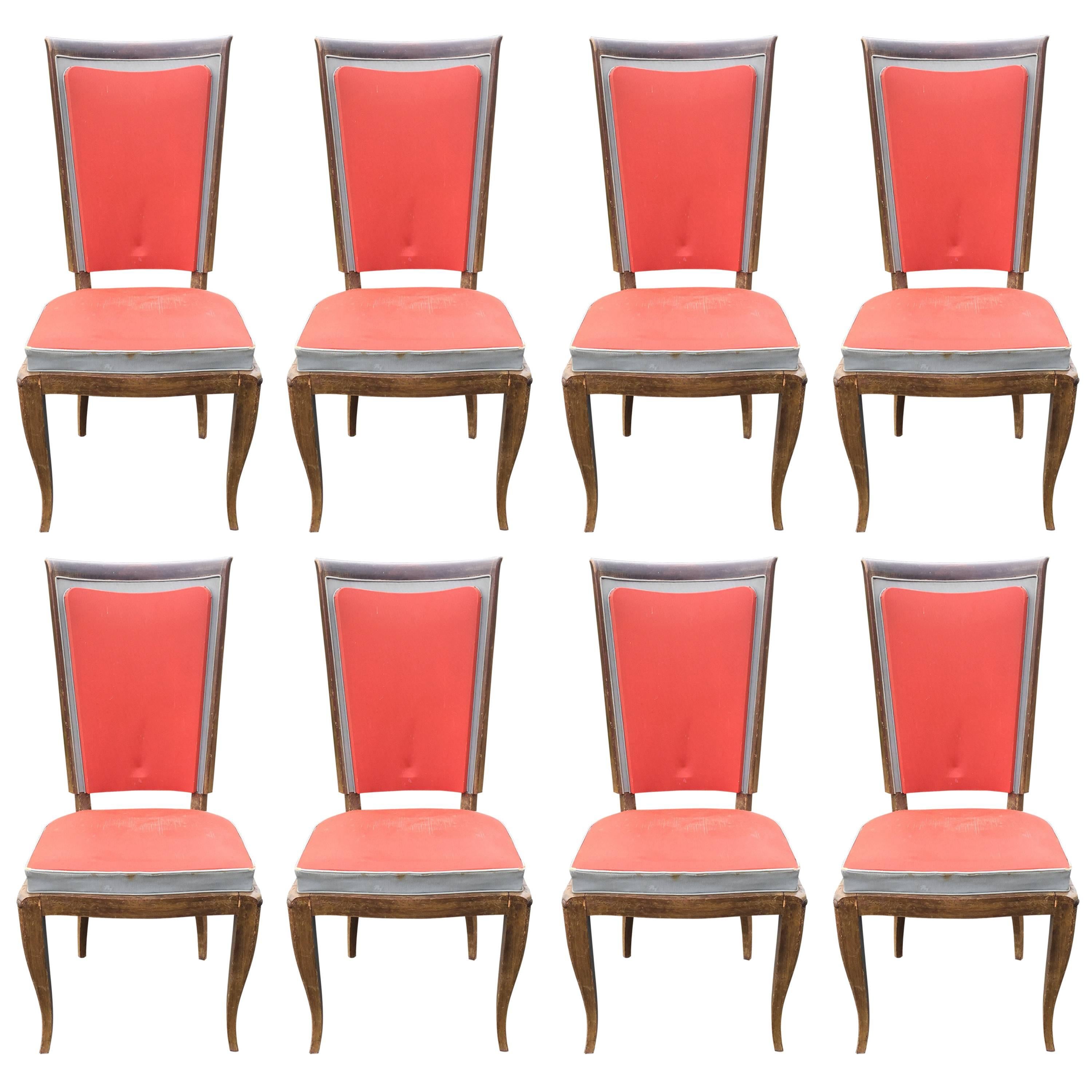 Set of 8  Art Deco Chairs For Sale