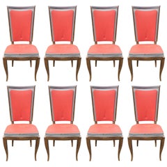 Vintage Set of 8  Art Deco Chairs