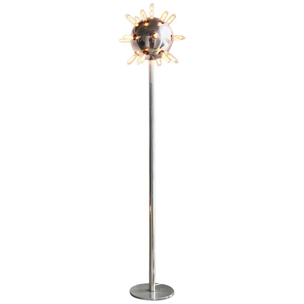 Sputnik Floor Lamp, late 1950s, Made by Temde Swiss/German Manufacturer For Sale