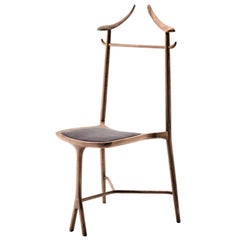 Chambre Close Clothes Stand and Chair Made in Solid Cherry or Walnut by Ceccotti