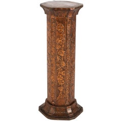 French Art Deco Copper Pedestal with Flowers, 1930s