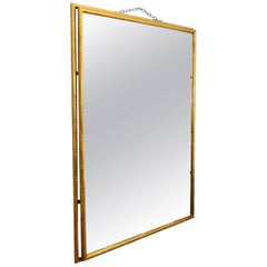 Faux Bamboo brass and cut glass wall mirror, 1960s