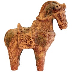 Vintage Bitossi Italian MCM Pottery Raymor Ceramic Scavo Horse Sculpture Figure