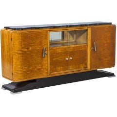 Französischer Art-déco-Cocktail-Barschrank mit Marmorplatte, Vintage