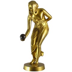 Antique Art Nouveau gilt bronze figure Atalanta 