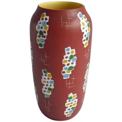 Mid-Century Modern Ceramic Floor Vase by Bodo Mans for Bay, 1950s