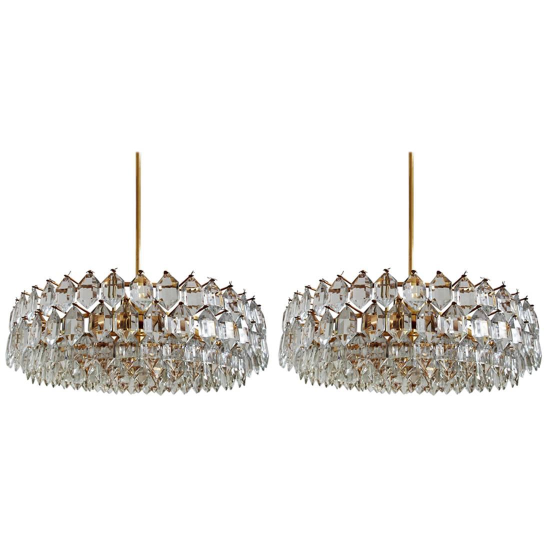 Magnifique grand lustre de plafond autrichien vintage, années 1960