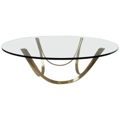 Brass and Glass Cocktail Table by Tri-Mark Design 