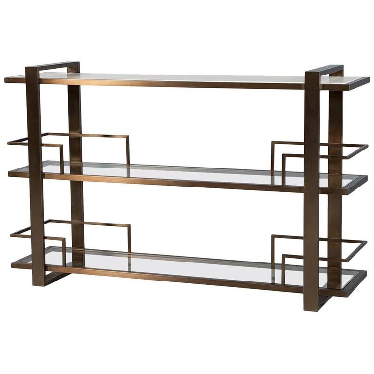 Modern Bronze Metal Bar Drink Console at 1stDibs