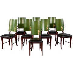 Set of 8 Vintage Original Art Deco Dining Chairs