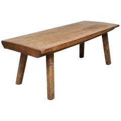 Vintage Oak Butcher's Block Coffee Table/Bench, 1930s