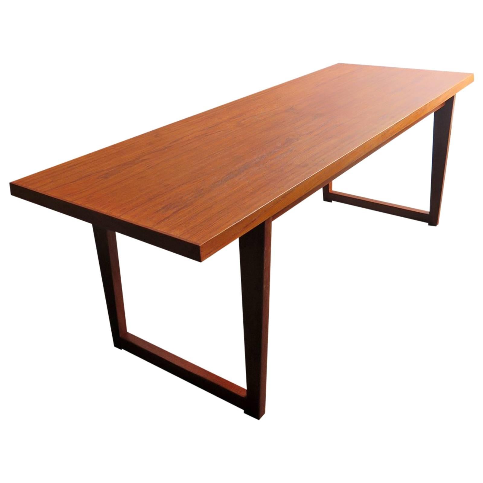 Scandinavian modern teak sofa table For Sale