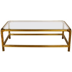 Mastercraft brass and glass cocktail table