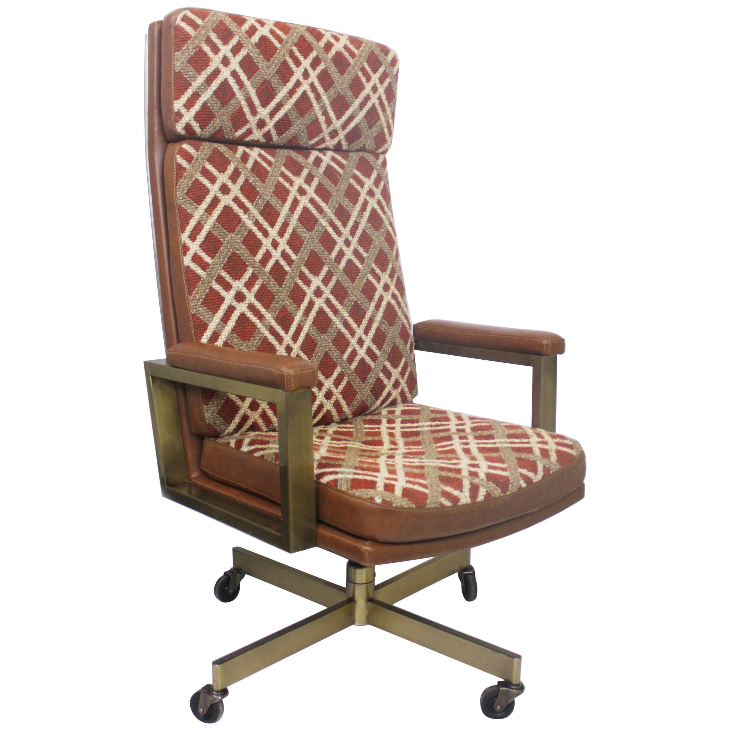 Vintage 1970's Mid-Century Modern High-Back Executive Desk Office Chair at  1stDibs | vintage high back office chair, 70s office chair, 1970s desk chair