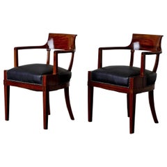 Armchairs Desk Chairs Swedish Karl Johan 19th Century Mahogany Sweden