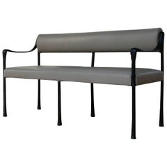 Giac Settee 60" Modern Seating w/ Contemporary Aluminum Frame Bench COM/COL