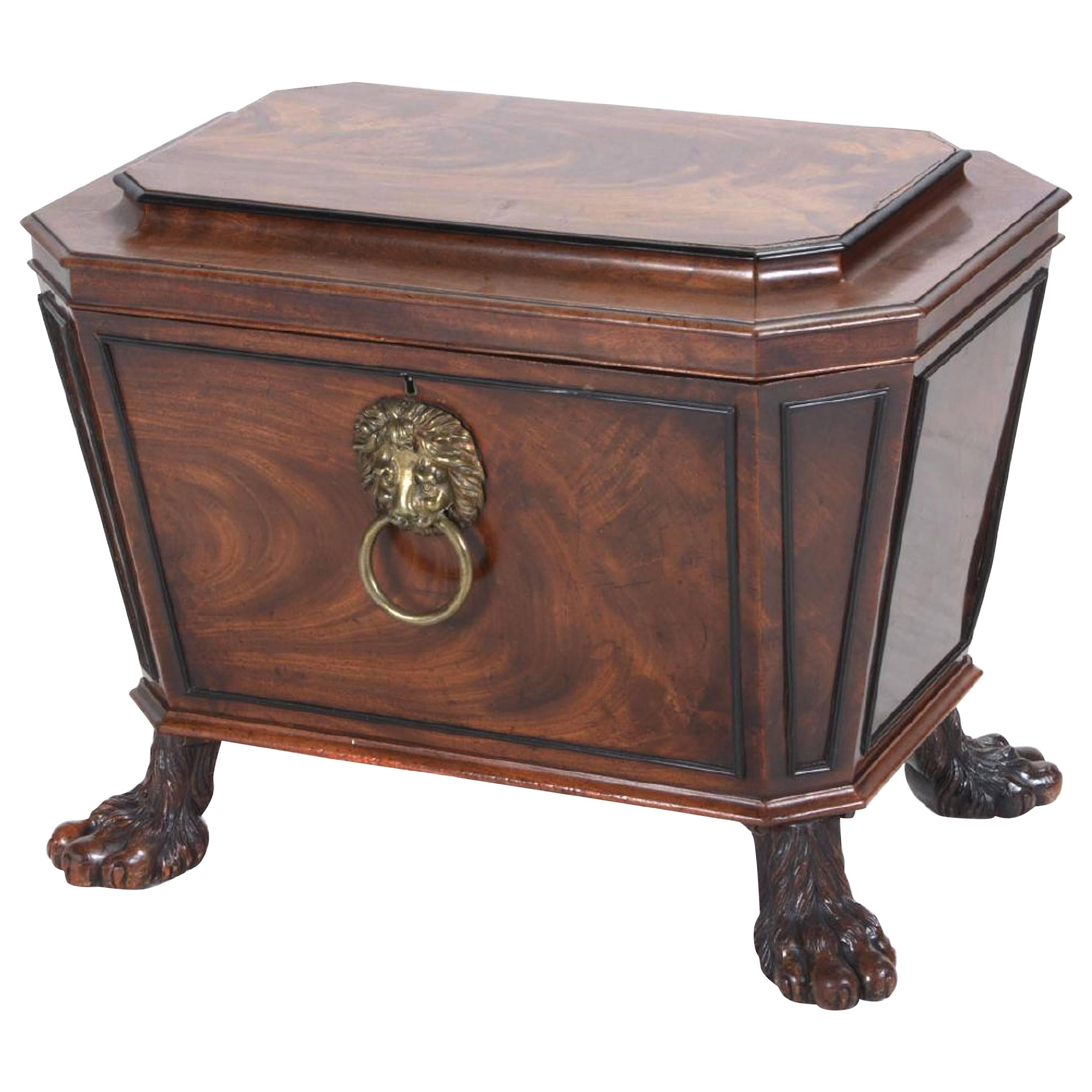 English Regency Period Mahogany Cellarette in the Style of Thomas Hope