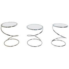 Selection of Chrome Corkscrew End Tables by Pace