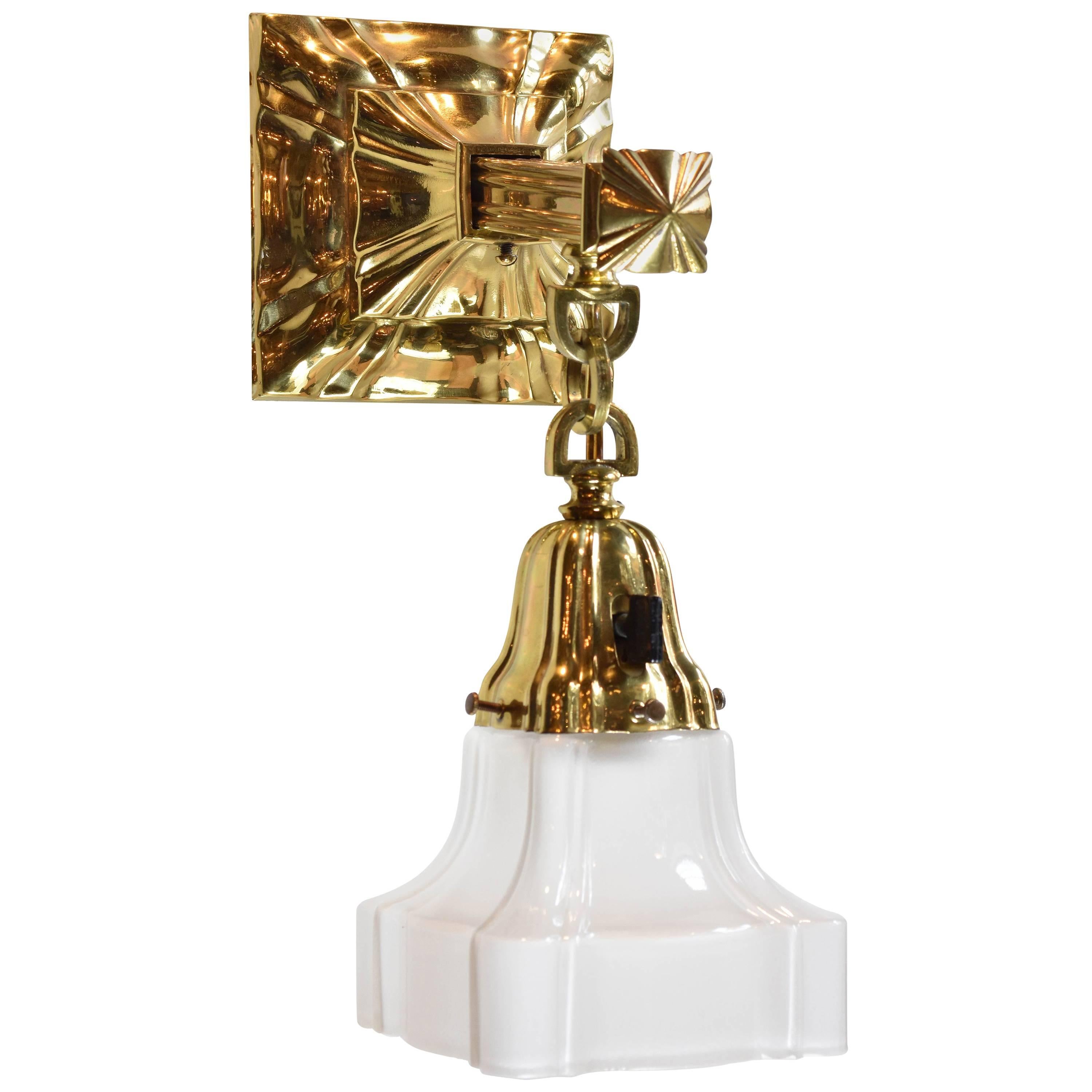 Brass Sheffield Sconce with Shade