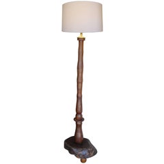 Vintage American Craftsmen Rustic Wood Floor Lamp