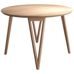 Hair Pin Table 42, Round White Oak Hardwood, Dining, Centre Table