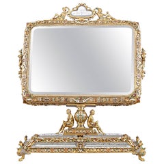 19th Century Viennese Rock Crystal and Silver Gilt Mirror