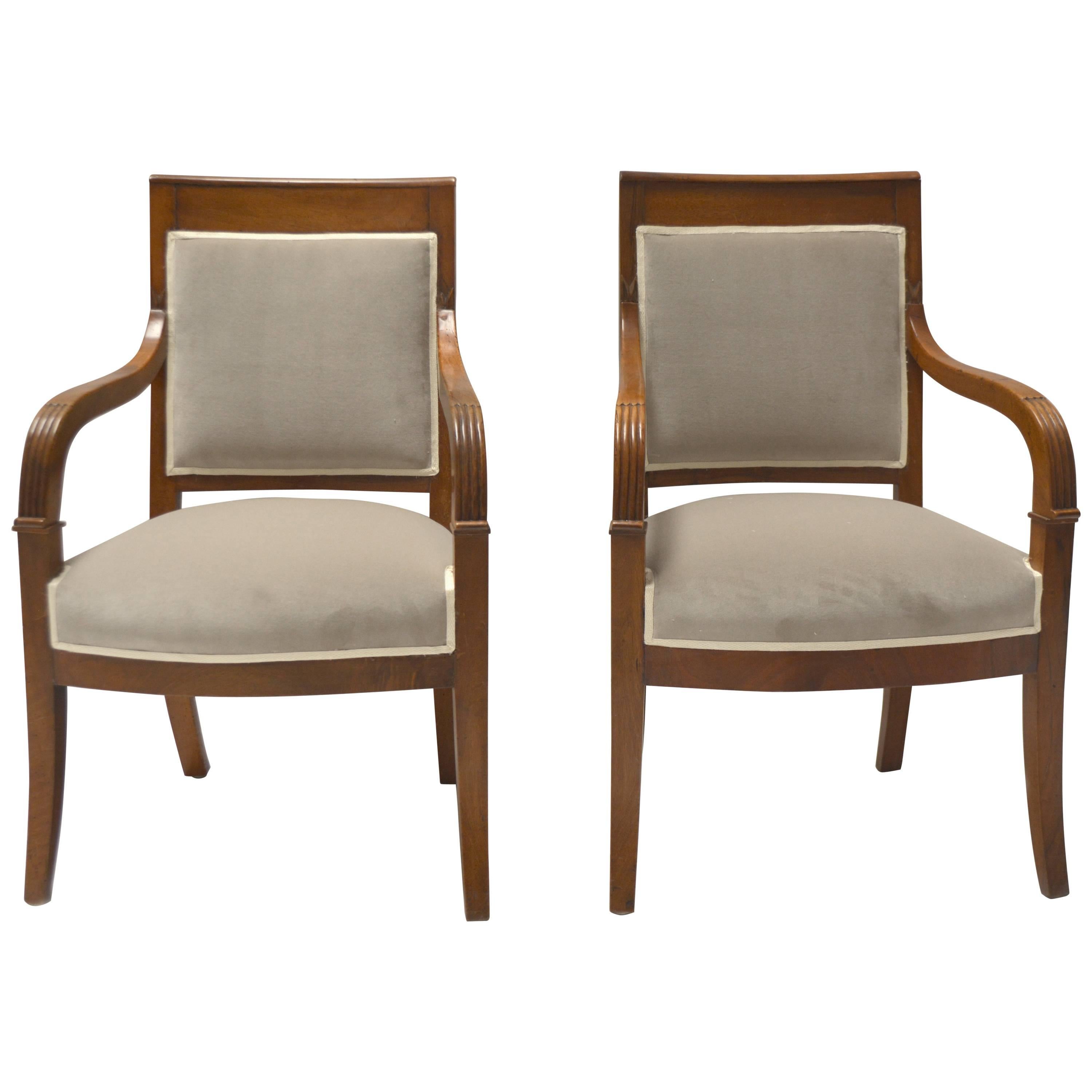 Pair of 19th Century French Empire Armchairs For Sale