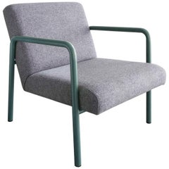 Berm Lounge Chair, Powder Coated Steel, Felt, Boucle, or COM COL Upholstery 