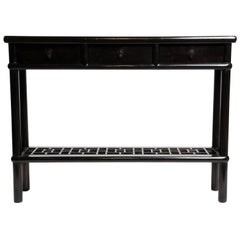 Chinese Console Table with Three Drawers and a Stretcher