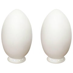 Pair of Ben Swildens “Uovo” or Egg Table Lamps for Fontana Arte