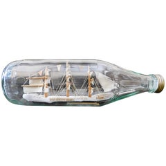 Vintage Italian Nautical Diorama Ship in a Bottle