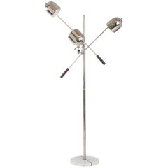 Arredoluce Style Chrome and Marble Triennale Floor Lamp, Italy 1960's