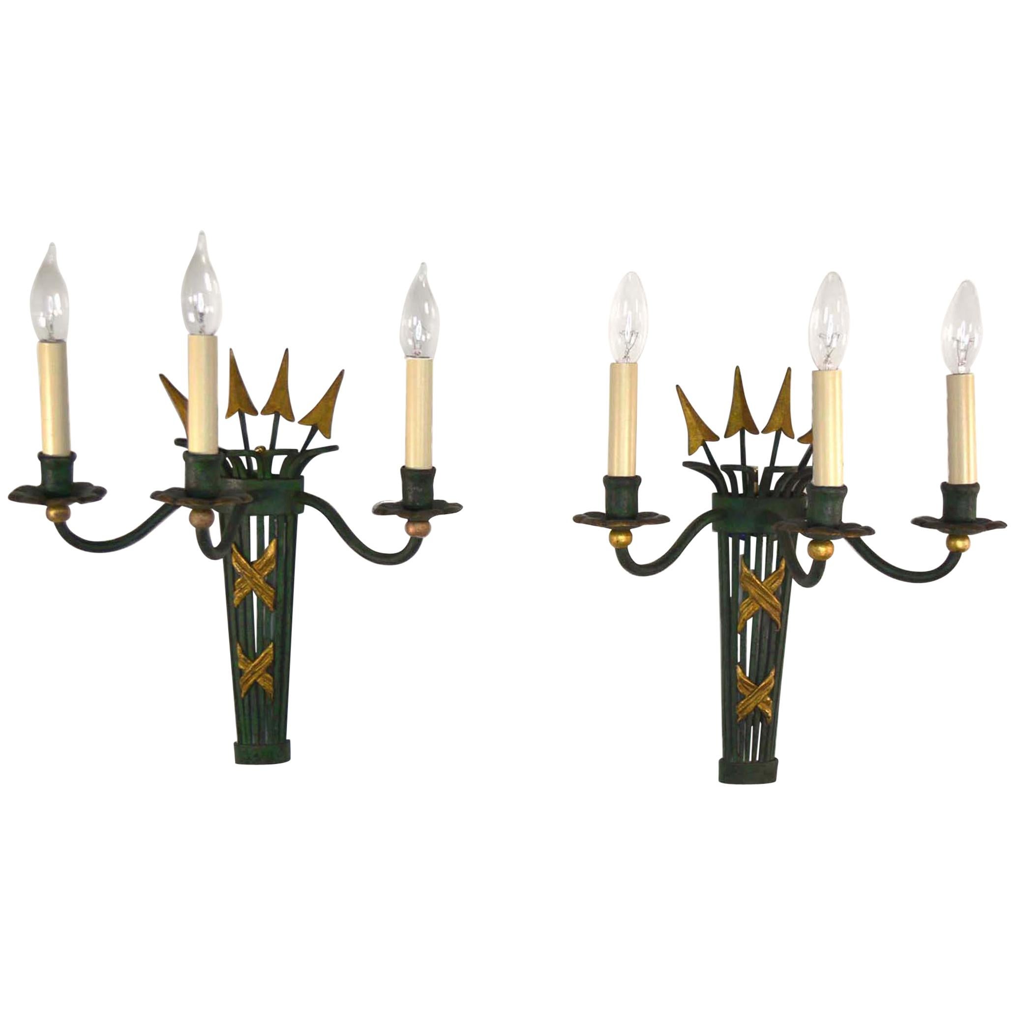 Neoclassical Arrow Sconces For Sale