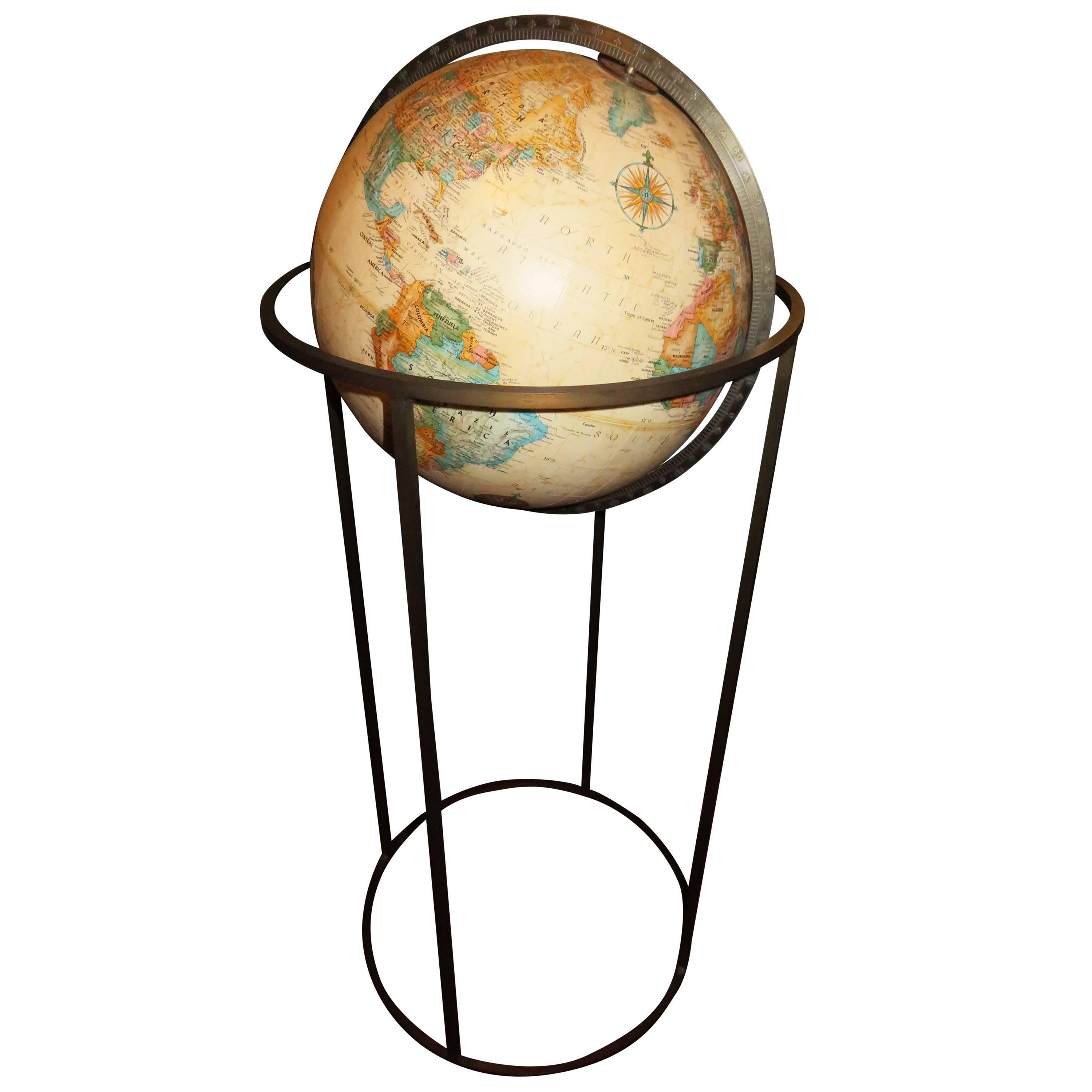 Fabulous Paul Mccobb style Brass Replogle Globe Mid-Century Modern
