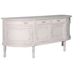 Antique Swedish Gustavian Sideboard Painted White