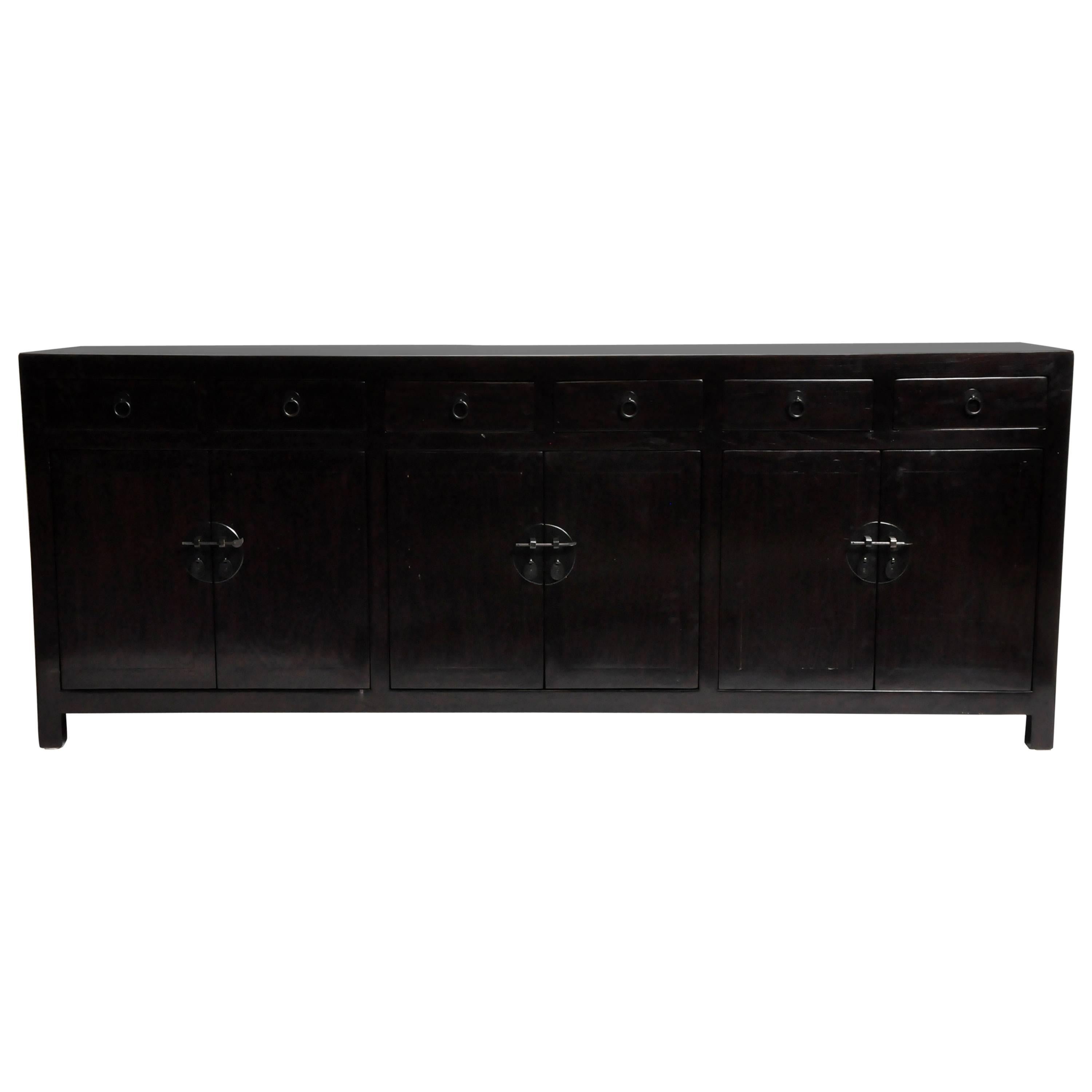 Chinese Sideboard with Six Drawers and Three Shelves