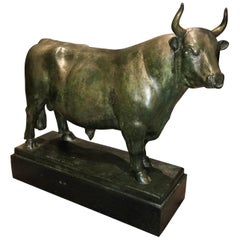 Antique Katharine Lane Weems, Original Bronze Bull Sculpture, 1928