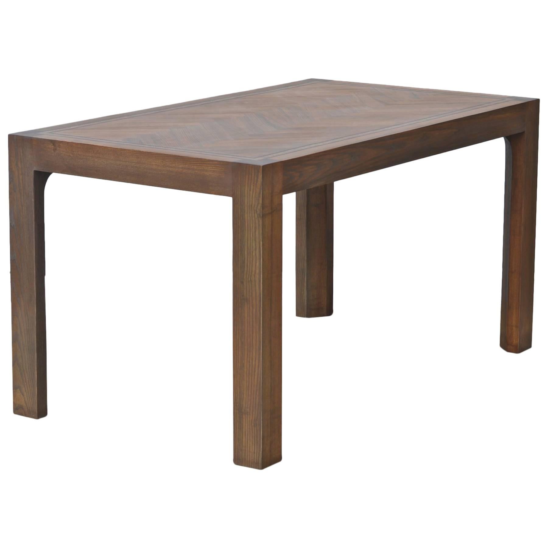 Parsons Style Dining Table of Oak For Sale