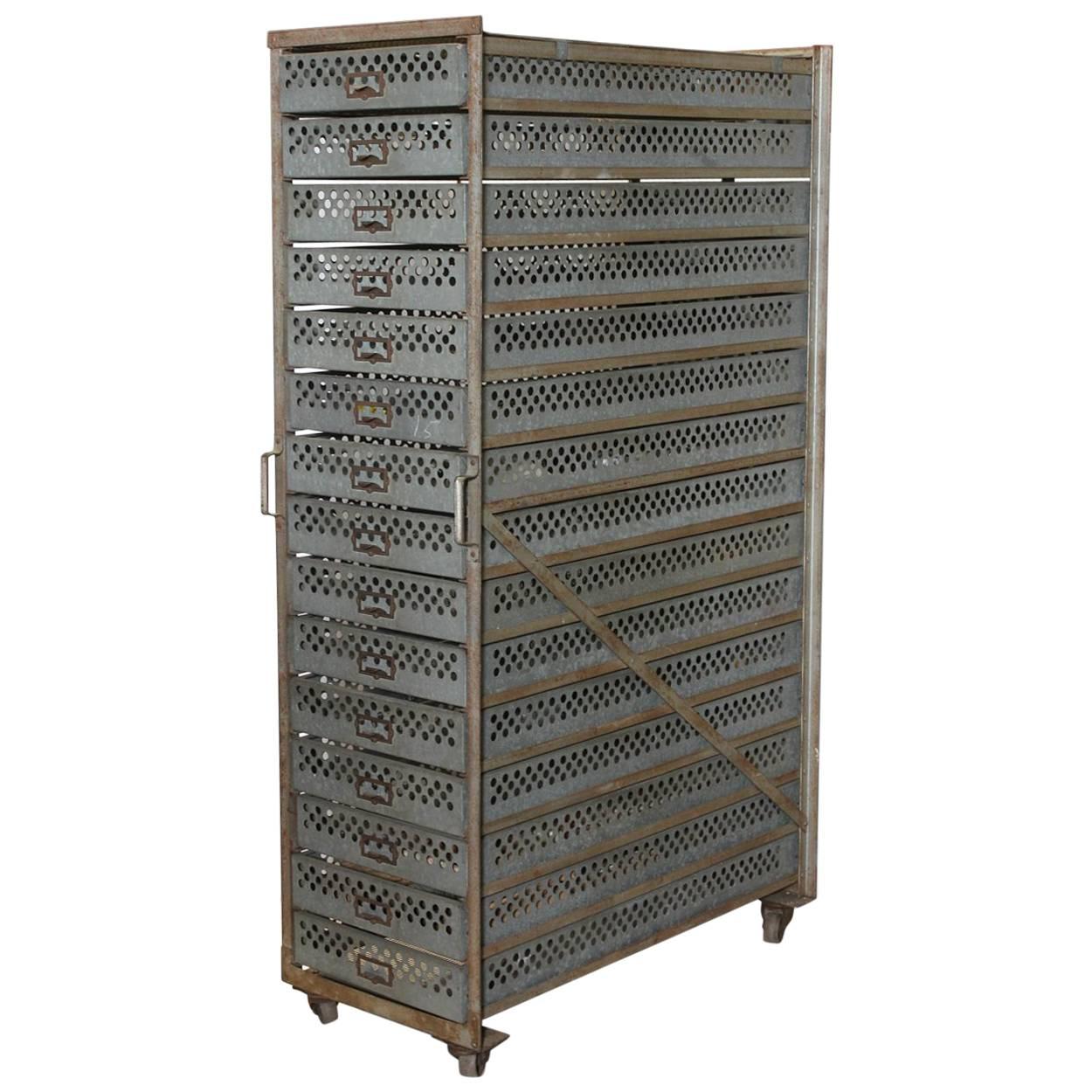 Vintage Industrial Storage Unit, 2available For Sale