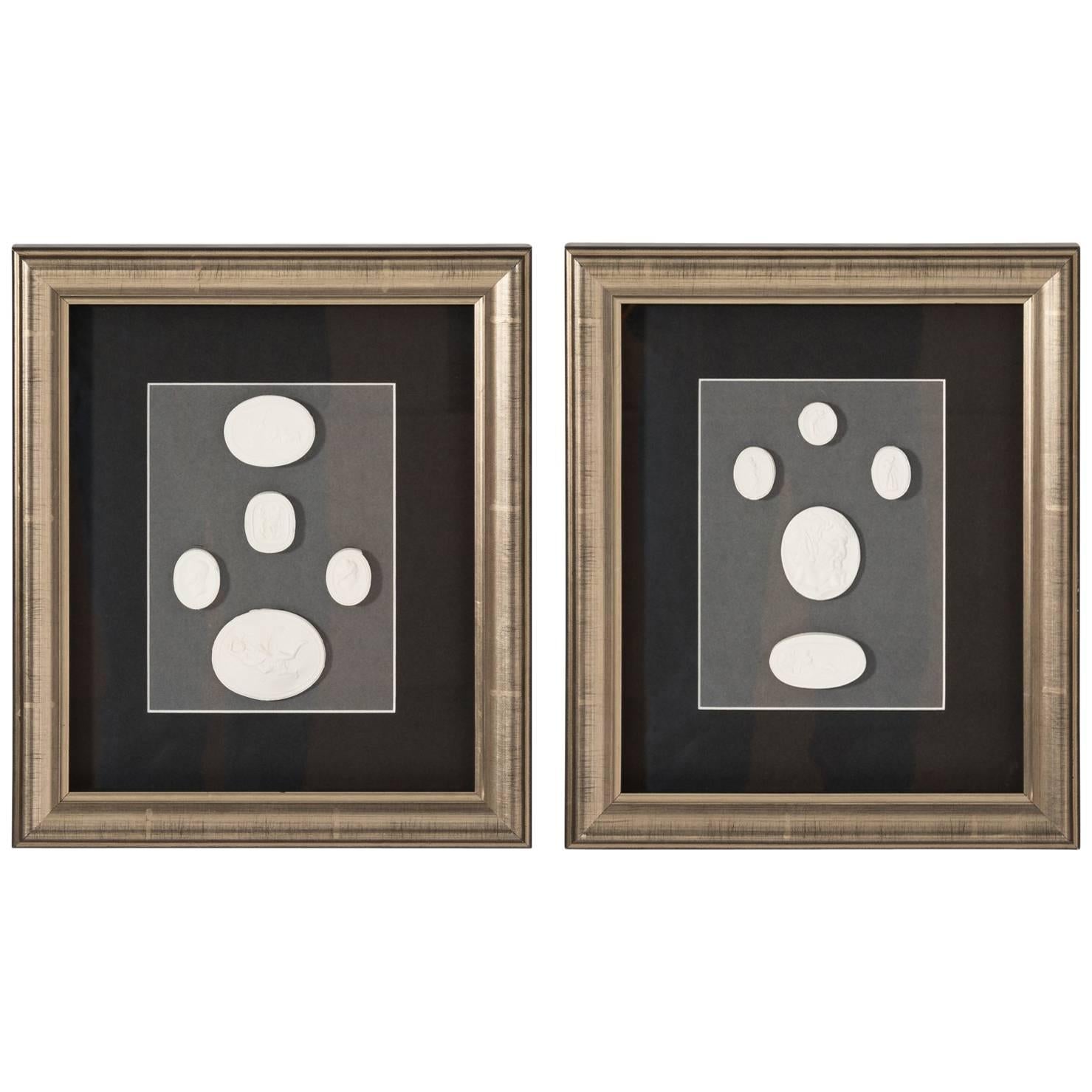 Pair of Framed Intaglios, circa 1960s For Sale
