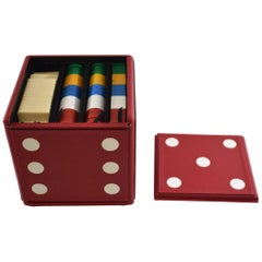 Vintage Leather Dice Style Multi Game Box Made in Italy, Bergdorf Goodman
