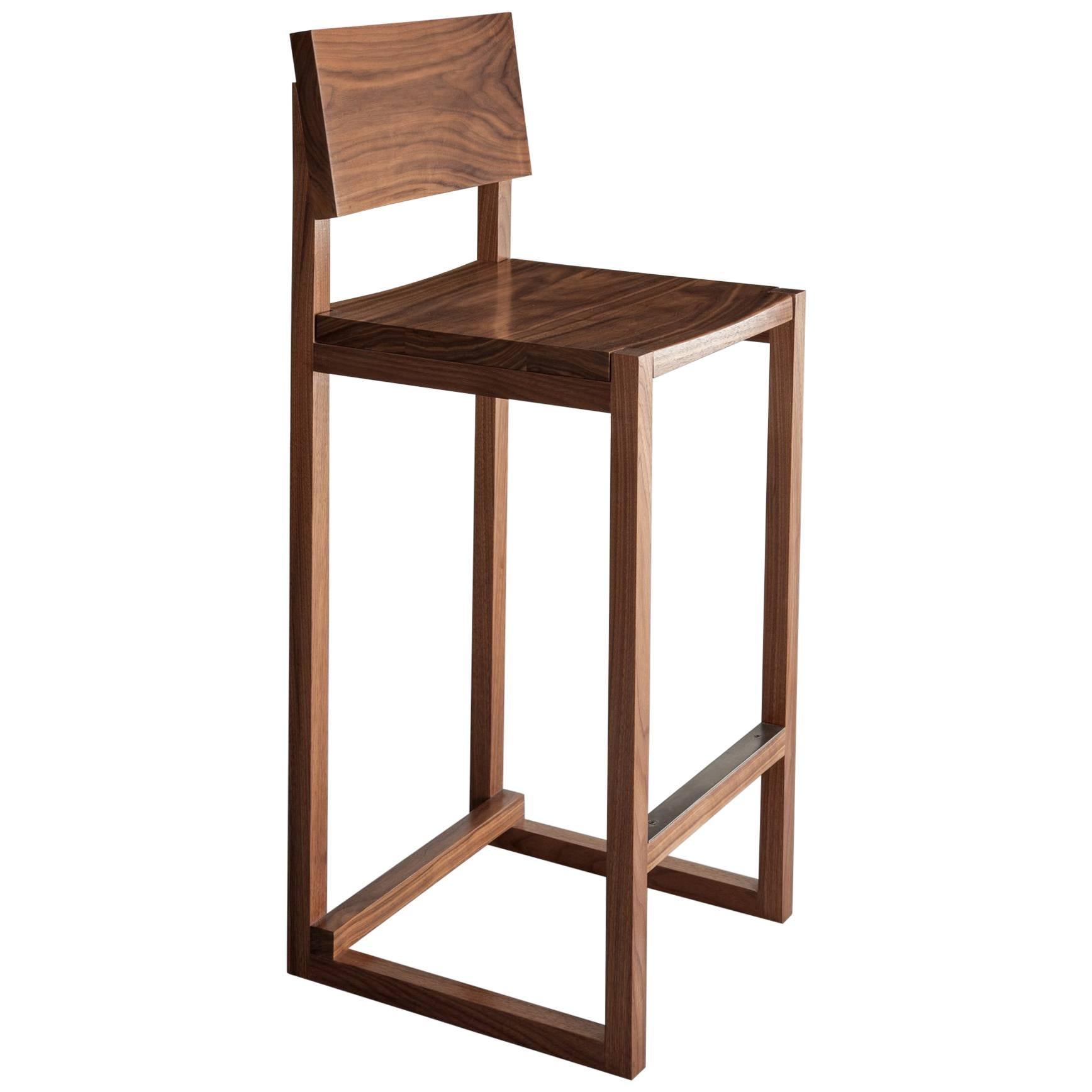 SQ Bar Stool, Walnut Hardwood, Available in counter height 