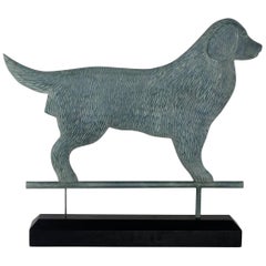 Golden Retriever Carved Silhouette with Verdigris Paint
