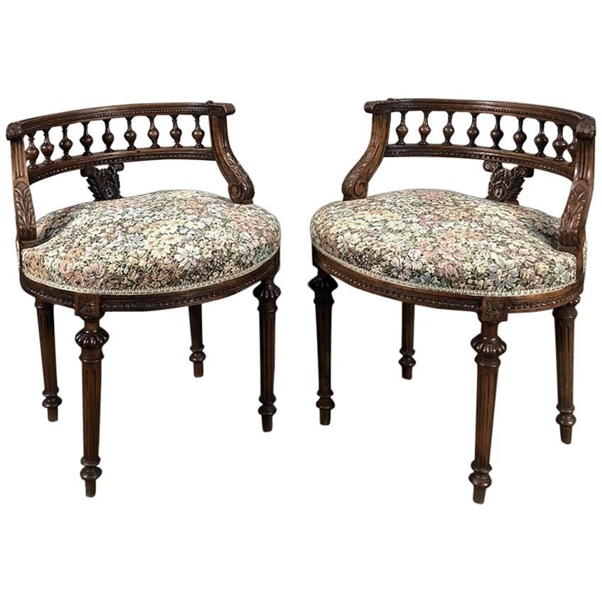 Pair of 19th Century French Louis XVI Vanity Stools