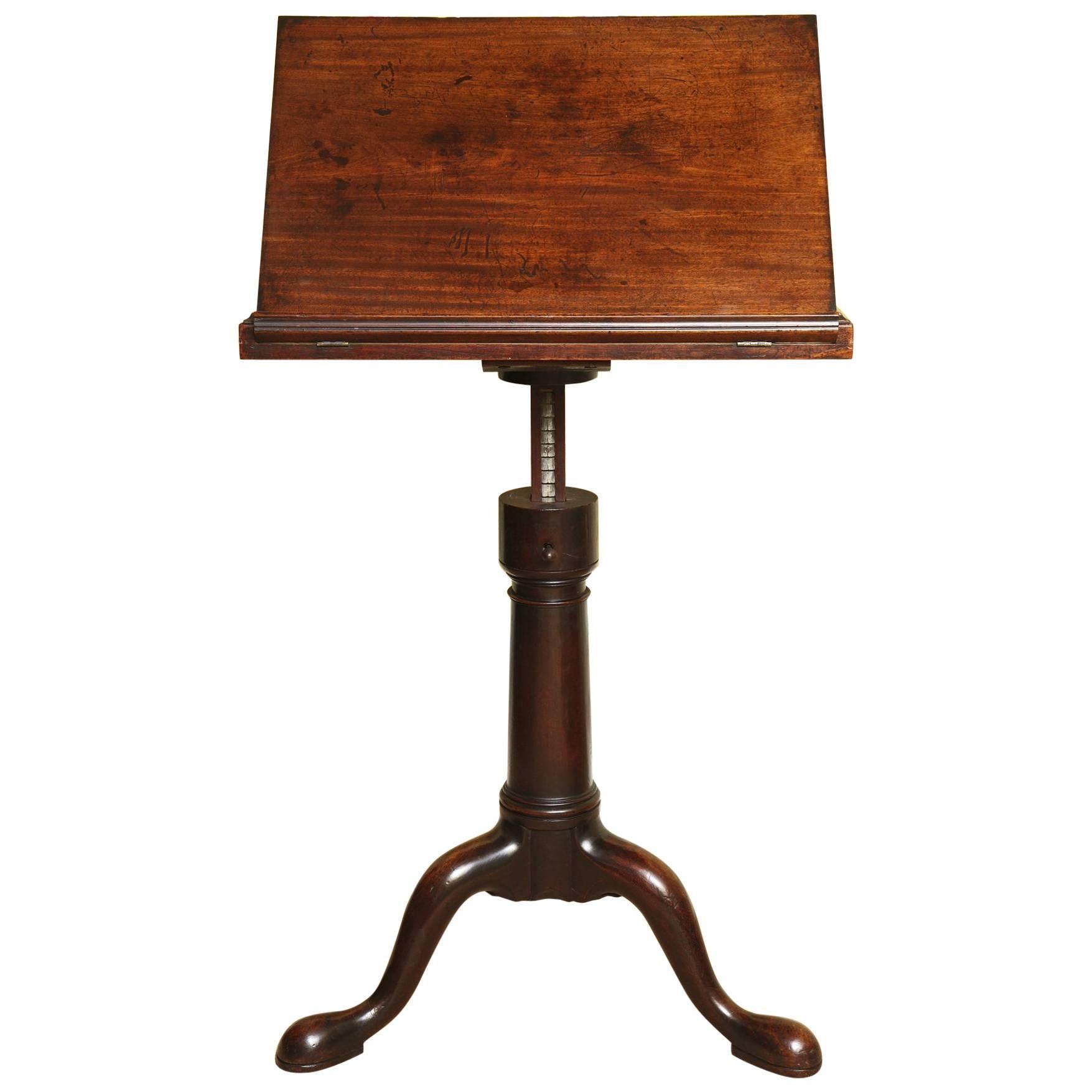 George II Solid Mahogany Fully Adjustable Dictionary Stand, English circa 1740 For Sale